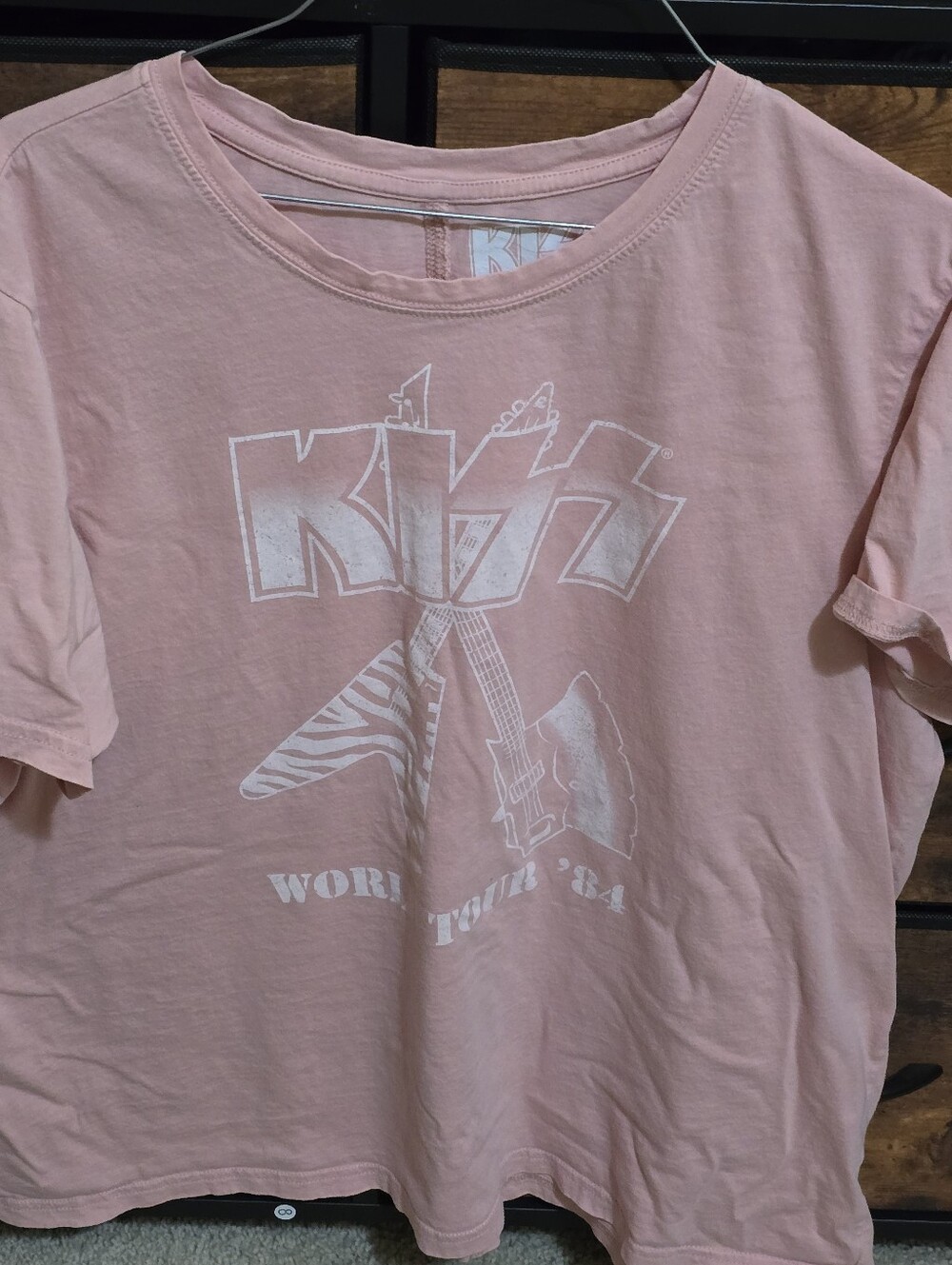Kiss Light Pink Graphic Short Sleeve Tee